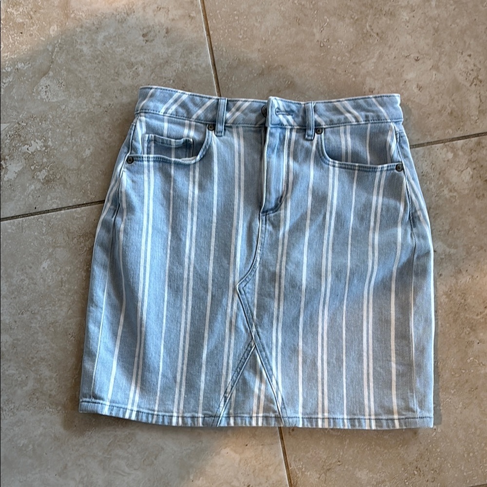 Striped Denim Skirt